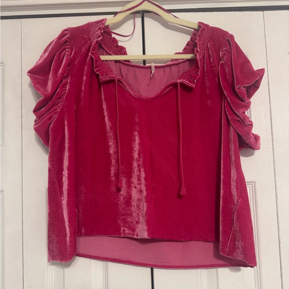 Free People crushed velvet top